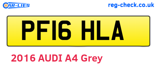 PF16HLA are the vehicle registration plates.