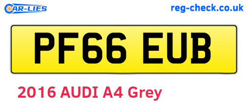 PF66EUB are the vehicle registration plates.