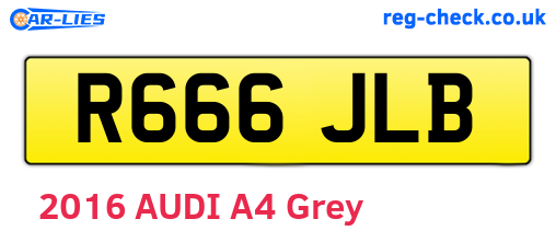 R666JLB are the vehicle registration plates.