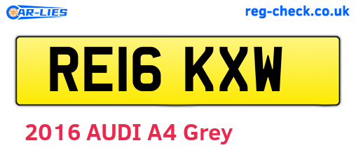 RE16KXW are the vehicle registration plates.