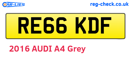 RE66KDF are the vehicle registration plates.