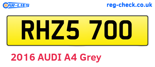 RHZ5700 are the vehicle registration plates.
