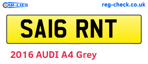 SA16RNT are the vehicle registration plates.