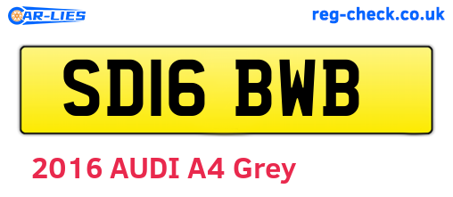 SD16BWB are the vehicle registration plates.