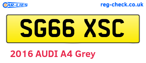 SG66XSC are the vehicle registration plates.
