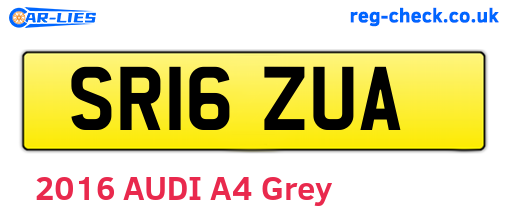 SR16ZUA are the vehicle registration plates.
