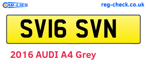 SV16SVN are the vehicle registration plates.