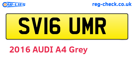SV16UMR are the vehicle registration plates.