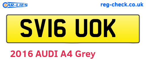 SV16UOK are the vehicle registration plates.
