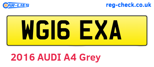 WG16EXA are the vehicle registration plates.