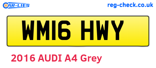 WM16HWY are the vehicle registration plates.