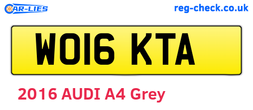 WO16KTA are the vehicle registration plates.