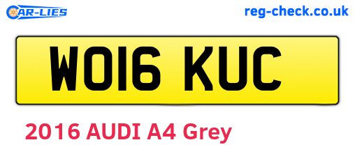 WO16KUC are the vehicle registration plates.