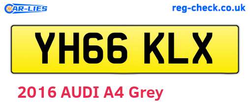 YH66KLX are the vehicle registration plates.