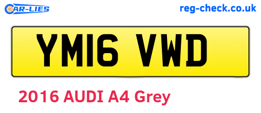YM16VWD are the vehicle registration plates.