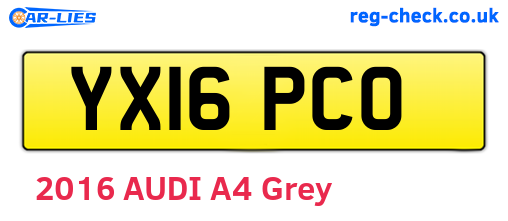 YX16PCO are the vehicle registration plates.