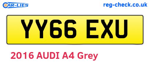 YY66EXU are the vehicle registration plates.