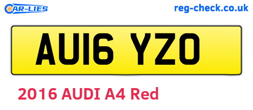 AU16YZO are the vehicle registration plates.