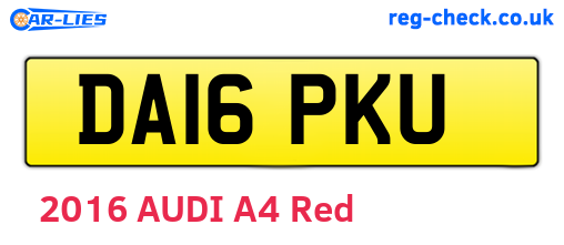DA16PKU are the vehicle registration plates.