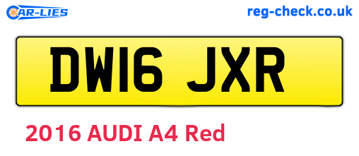 DW16JXR are the vehicle registration plates.