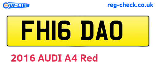 FH16DAO are the vehicle registration plates.