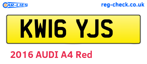 KW16YJS are the vehicle registration plates.