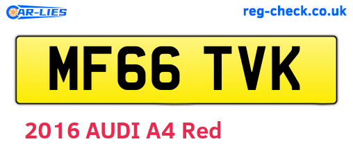 MF66TVK are the vehicle registration plates.