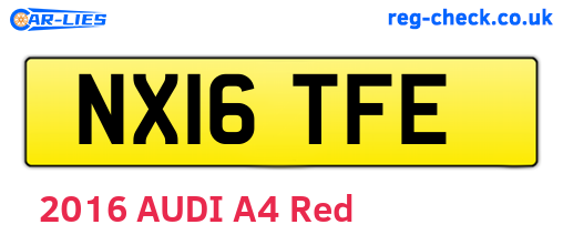 NX16TFE are the vehicle registration plates.