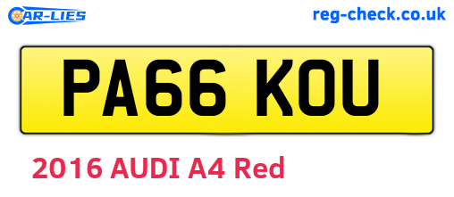 PA66KOU are the vehicle registration plates.