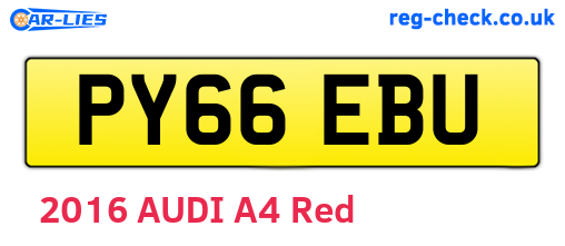 PY66EBU are the vehicle registration plates.