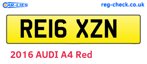 RE16XZN are the vehicle registration plates.