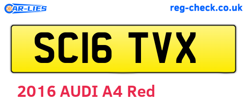 SC16TVX are the vehicle registration plates.