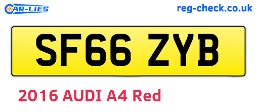 SF66ZYB are the vehicle registration plates.