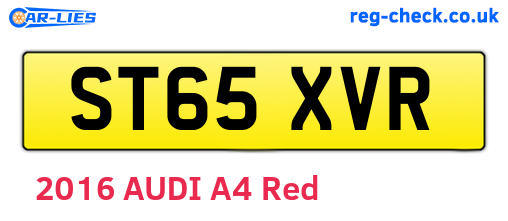 ST65XVR are the vehicle registration plates.