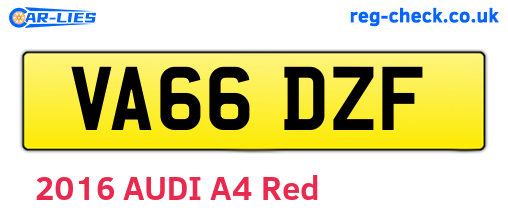 VA66DZF are the vehicle registration plates.