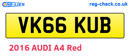 VK66KUB are the vehicle registration plates.
