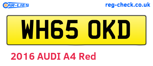 WH65OKD are the vehicle registration plates.