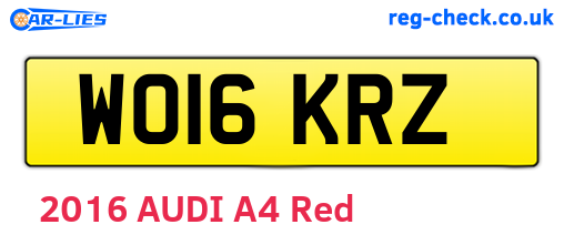 WO16KRZ are the vehicle registration plates.