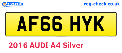 AF66HYK are the vehicle registration plates.