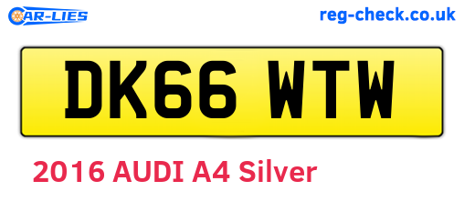 DK66WTW are the vehicle registration plates.