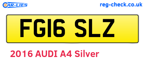 FG16SLZ are the vehicle registration plates.