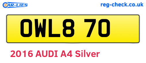 OWL870 are the vehicle registration plates.