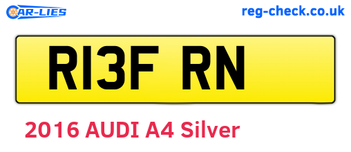 R13FRN are the vehicle registration plates.