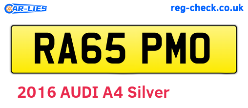 RA65PMO are the vehicle registration plates.