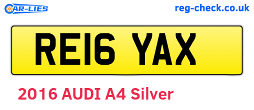 RE16YAX are the vehicle registration plates.