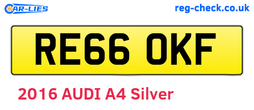 RE66OKF are the vehicle registration plates.