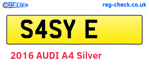 S4SYE are the vehicle registration plates.