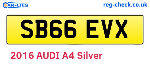 SB66EVX are the vehicle registration plates.