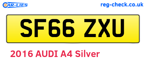 SF66ZXU are the vehicle registration plates.
