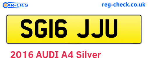 SG16JJU are the vehicle registration plates.
